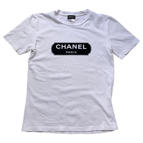 chanel black band tee shirt|chanel cotton blouses.